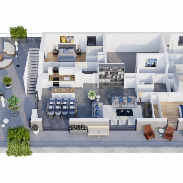 Plan 3D Appartement Duo